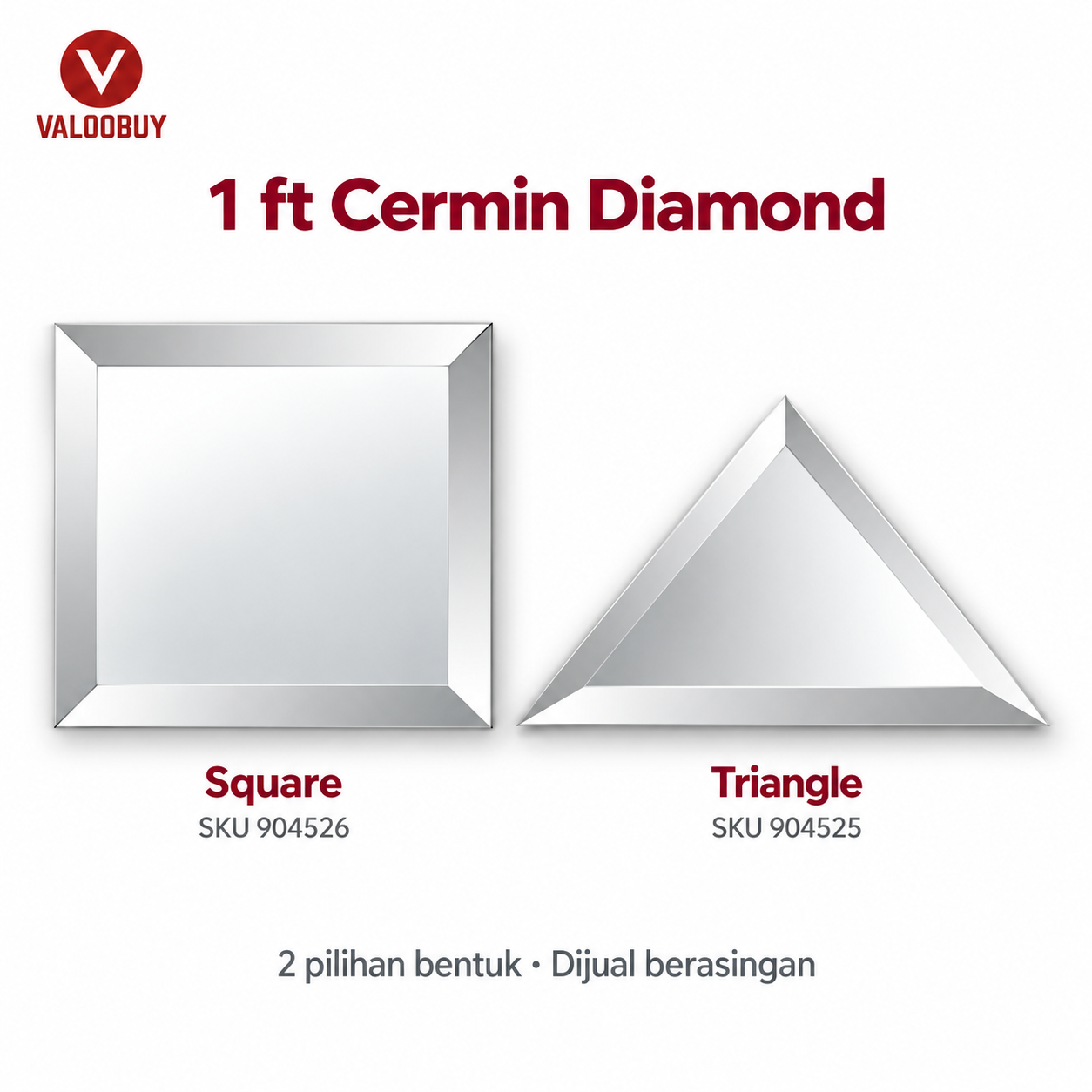 1 ft Cermin Diamond Mirror Bevel