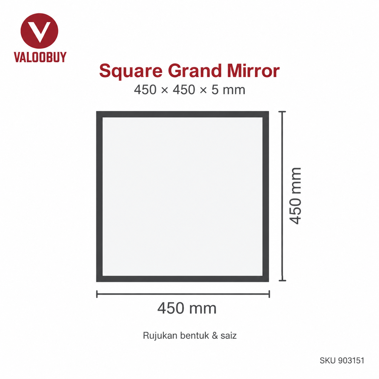 Grand Mirror Cermin Petak Hiasan Dinding