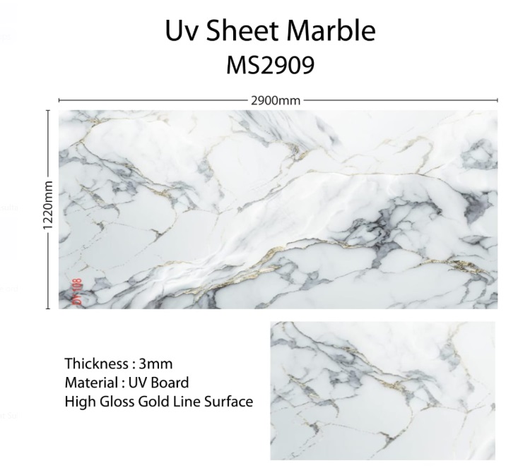 Ms2909 - Marble Sheet Uv Pvc