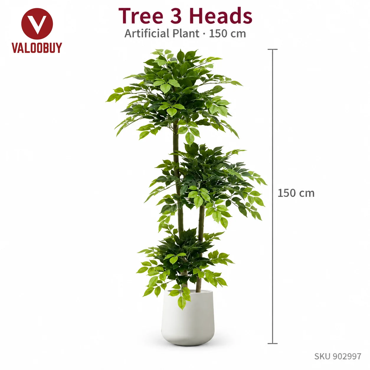 Artificial Tree 3 Heads with pot