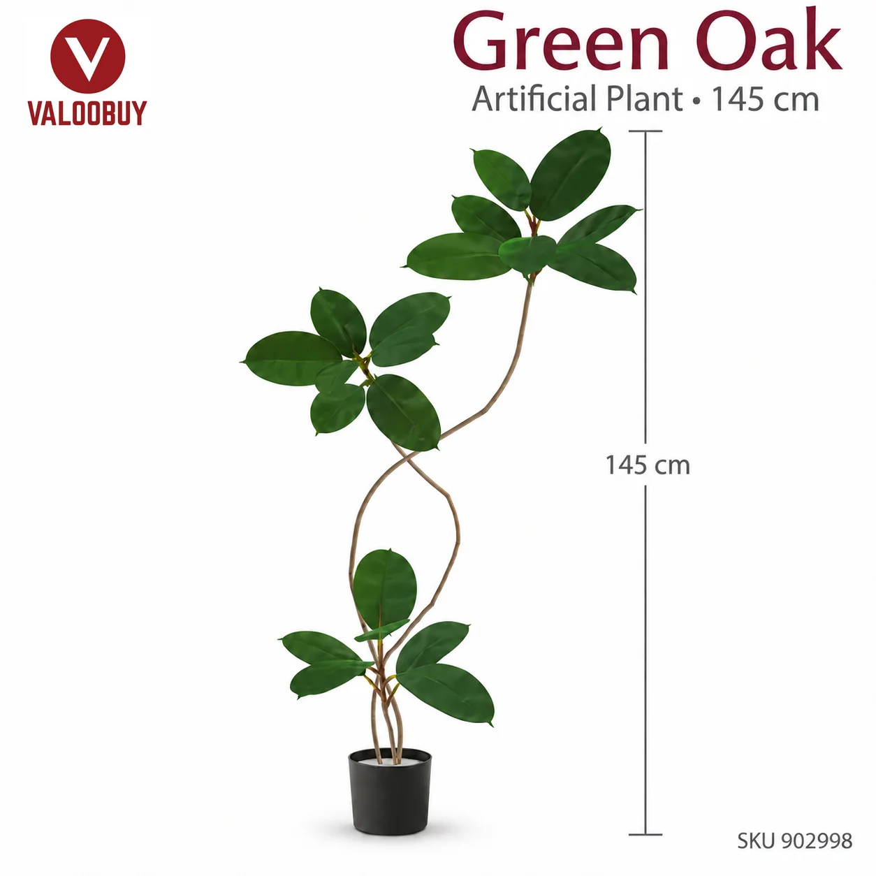 Artificial Green Oak Plant Pokok Tiruan