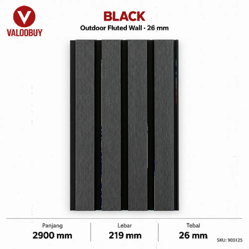 Outdoor Fluted Wall 26mm Panel Dinding
