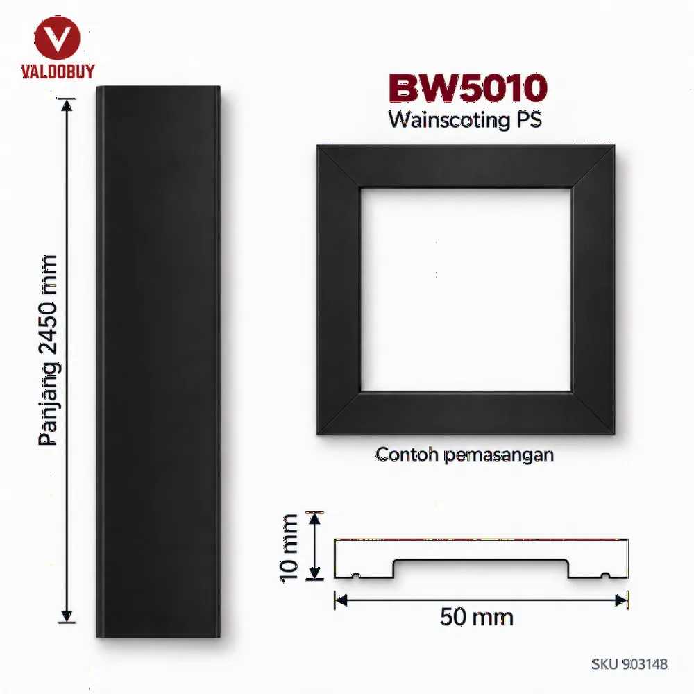 Wainscoting PS Batang Bingkai Hiasan Dinding